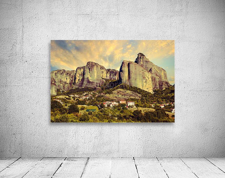 Meteora sunset Greece Wall Preview
