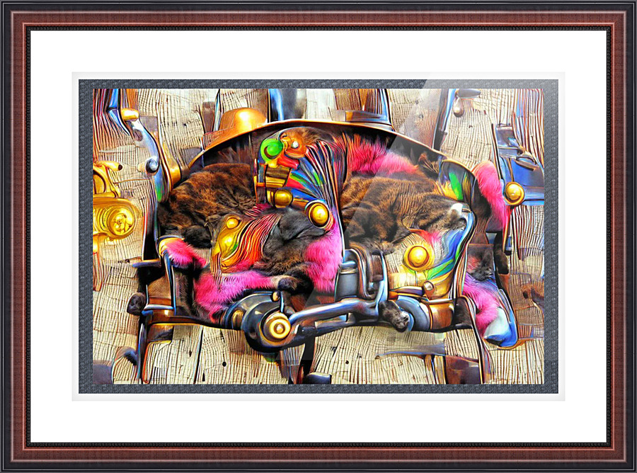 Kitty Sleeping Picture Frame print