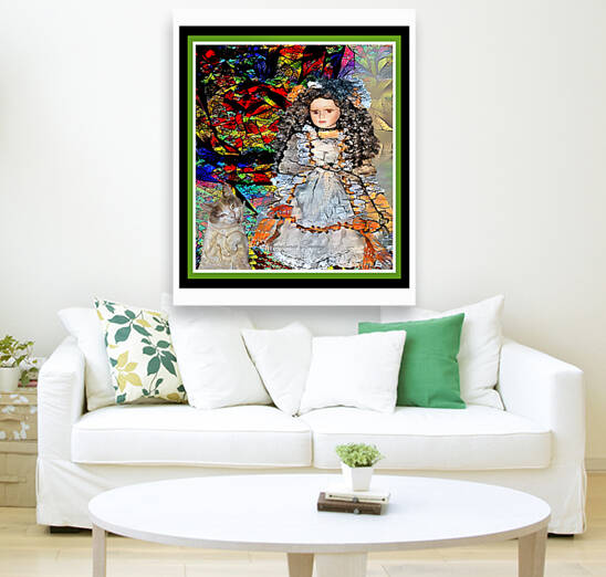 Doll and Kitten Abstract by constance lowery