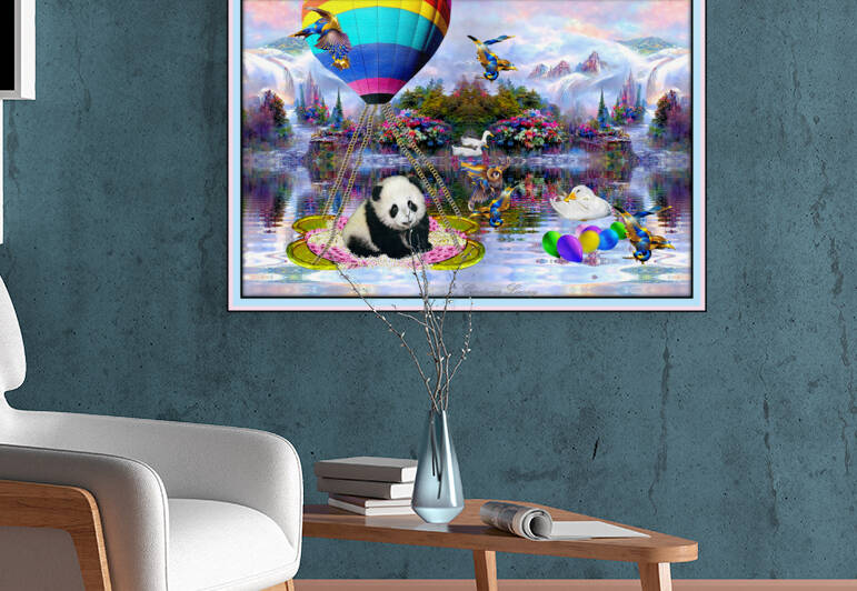 Panda On The Lake by constance lowery