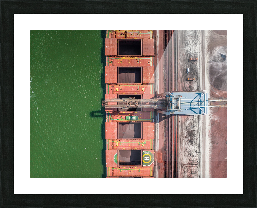 Bulk Carrier Offloading Picture Frame print