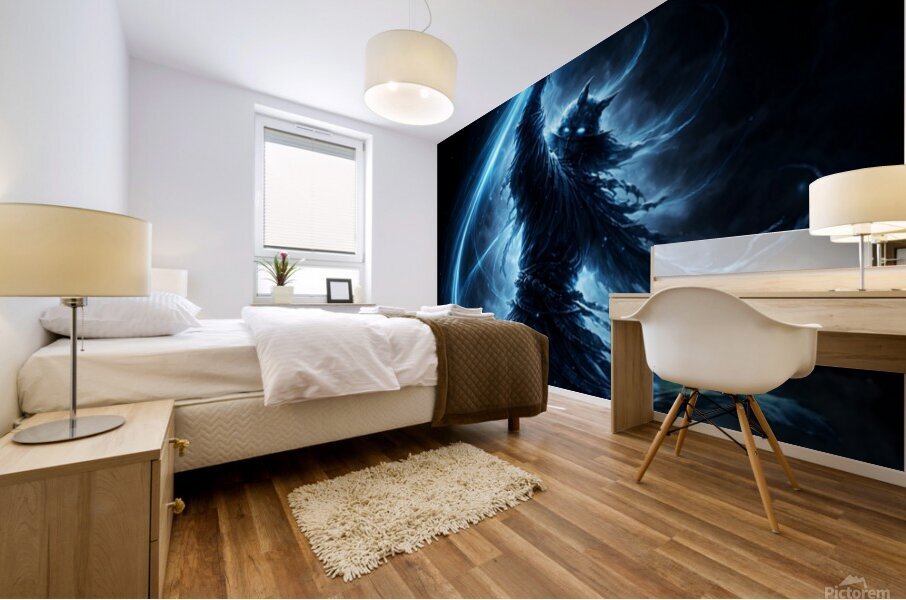 Blue Lightning Samurai Shadow Warrior Strike Mural print