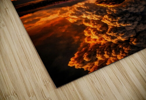 Dramatic Volcano Eruption Tree Reflection Lake Landscape Faheemabr puzzle