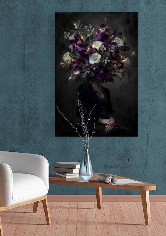 Surreal Gothic Floral Head Woman Portrait by Faheemabr