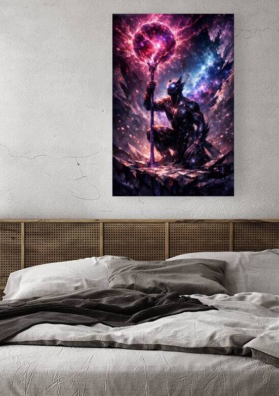 Cosmic Demon Warrior Staff Fantasy Galaxy by Faheemabr