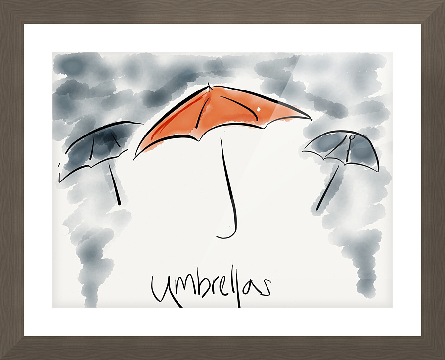 Umbrellas Picture Frame print