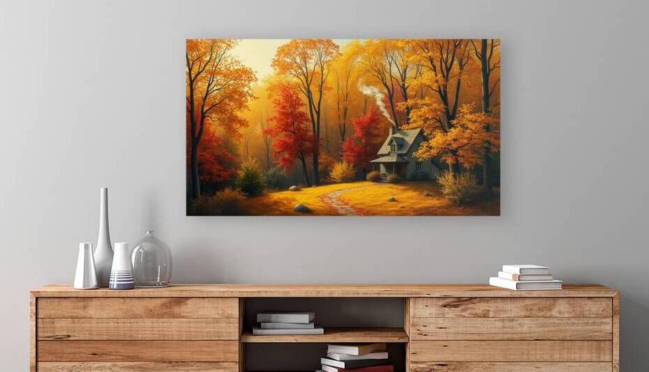 Cozy Autumn Cottage in a Golden Forest by  Serene Walls