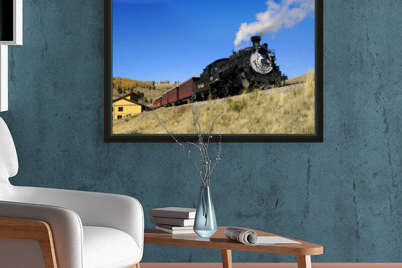 NARROW GAUGE TRAIN AT OSIER COLORADO by Bill Leverton