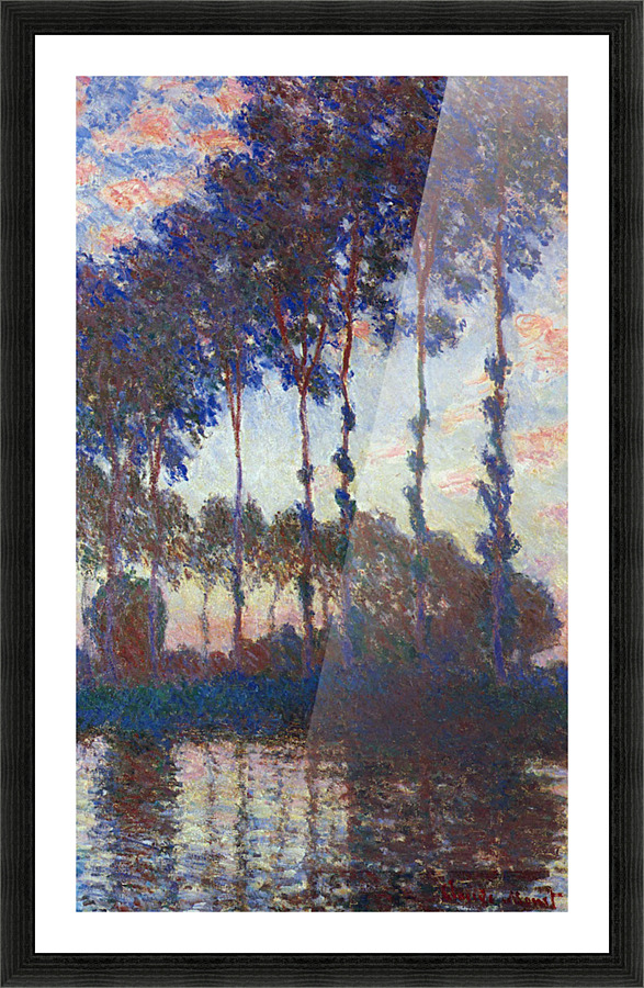 Poplars sunset Picture Frame print