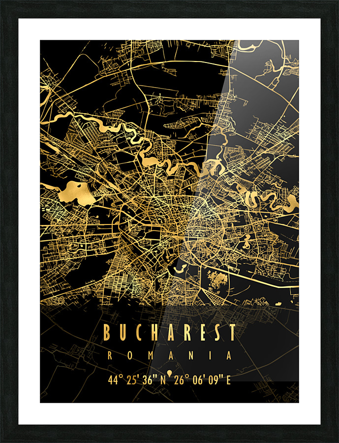 Bucharest Map Romania Picture Frame print