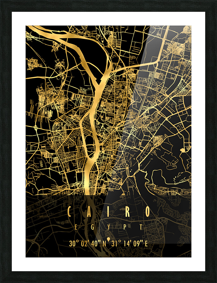 CAIRO MAP EGYPT Picture Frame print