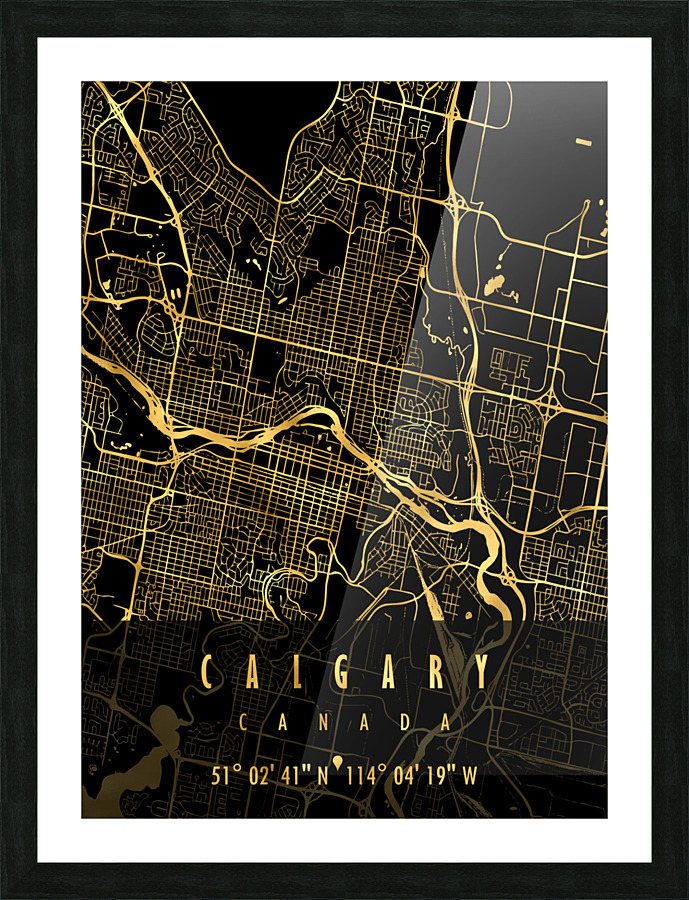 CALGARY MAP CANADA Picture Frame print
