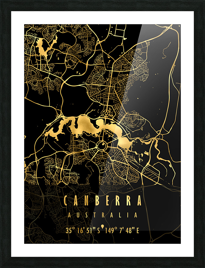 CANBERRA MAP AUSTRALIA Picture Frame print