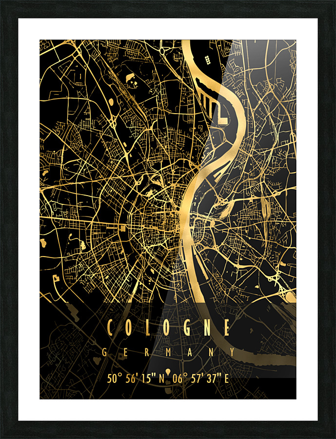 COLOGNE MAP GERMANY Picture Frame print