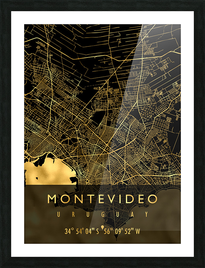 MONTEVIDEO MAP URUGUAY Picture Frame print