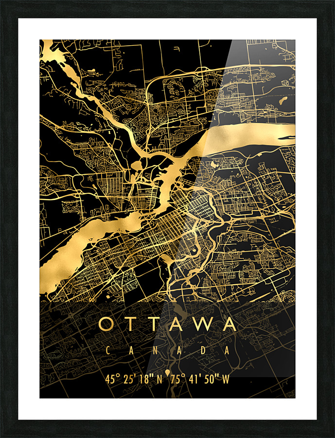 OTTAWA MAP CANADA Picture Frame print
