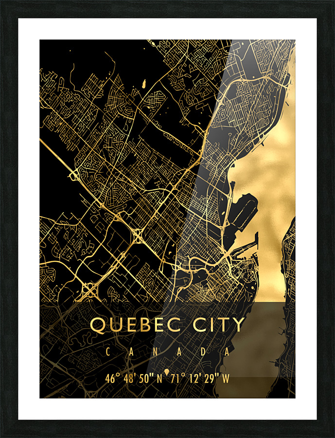 QUEBEC CITY MAP CANADA Picture Frame print