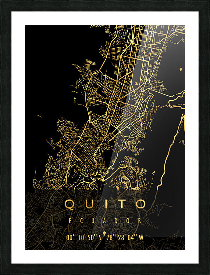 QUITO MAP ECUADOR Picture Frame print