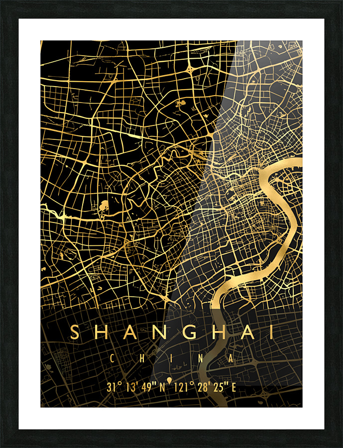 SHANGHAI MAP CHINA Picture Frame print