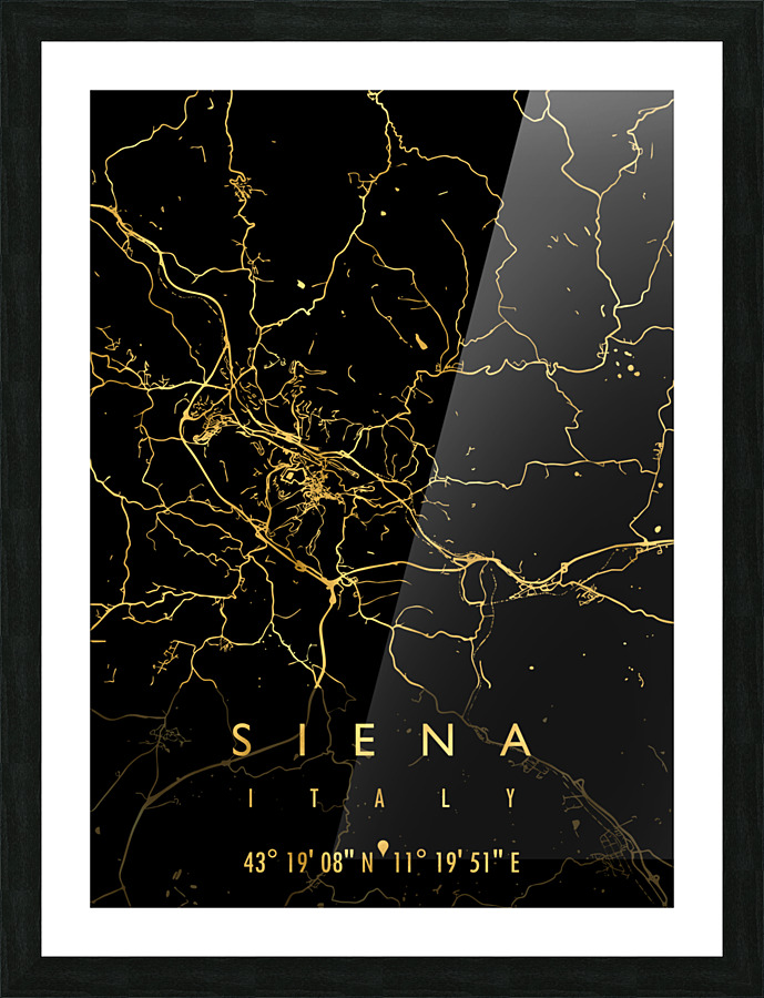 SIENA MAP ITALY Picture Frame print