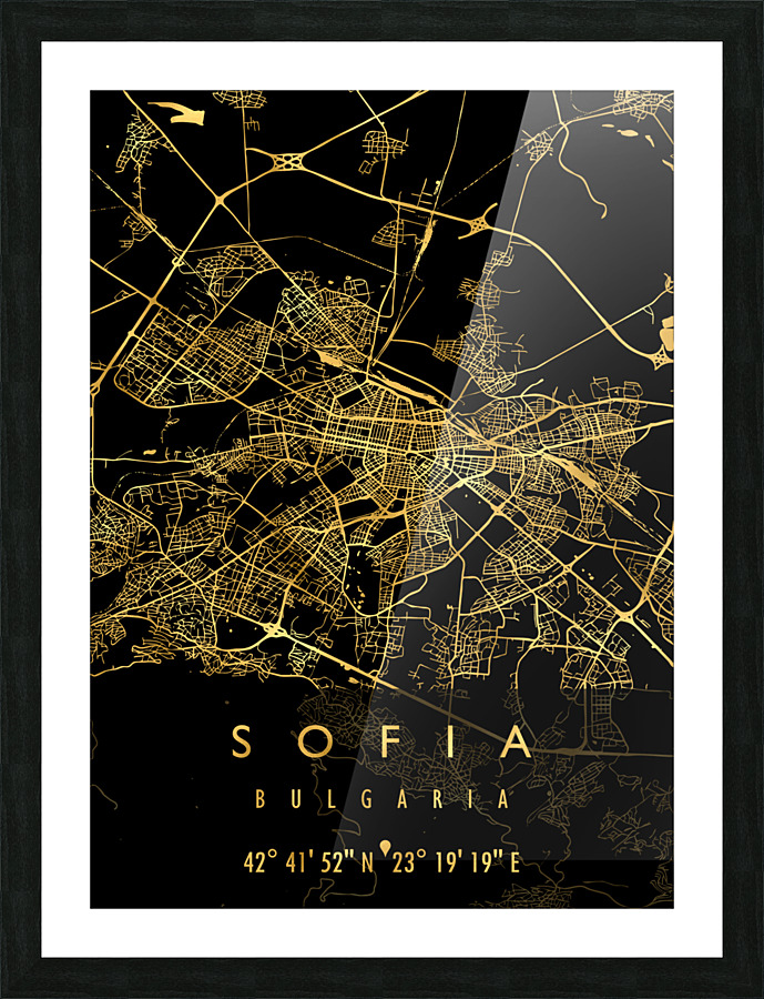 SOFIA MAP BULGARIA Picture Frame print