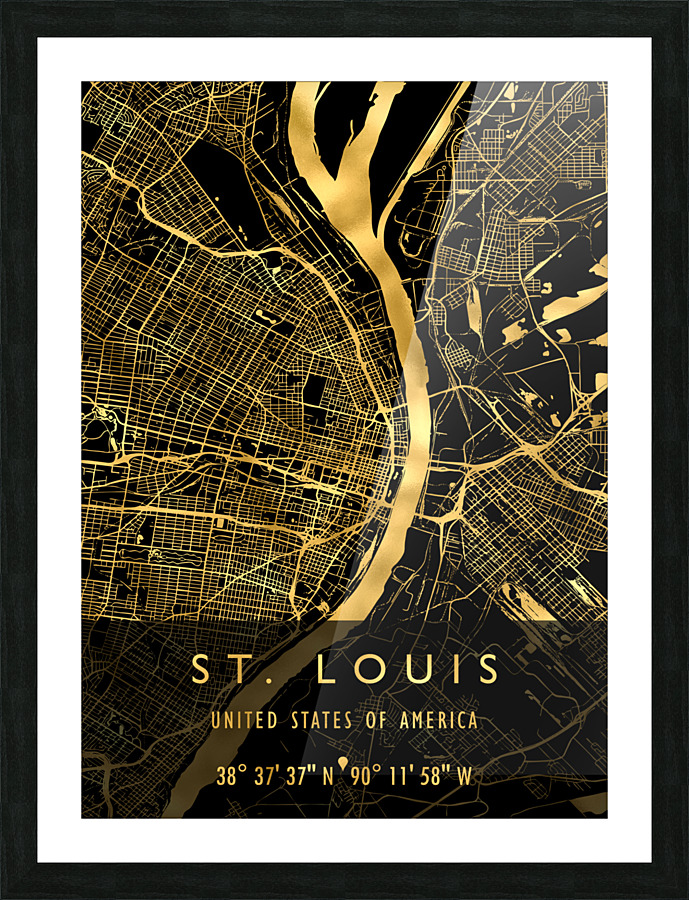 ST. LOUIS MAP USA Picture Frame print