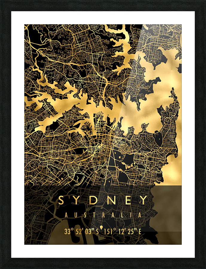 SYDNEY MAP AUSTRALIA Picture Frame print