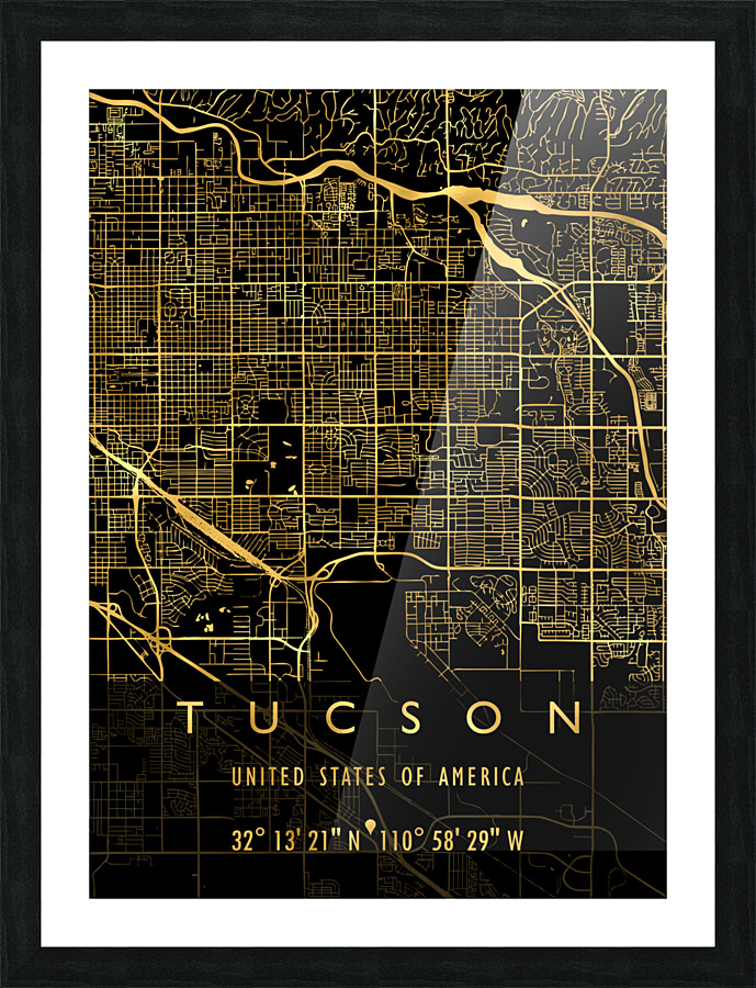 TUCSON MAP USA Picture Frame print