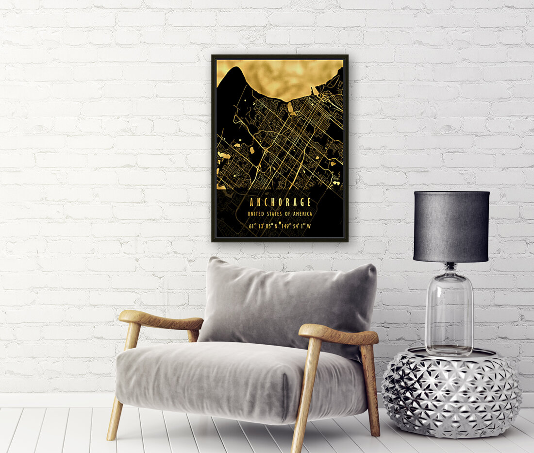 Anchorage Map USA Reproduction