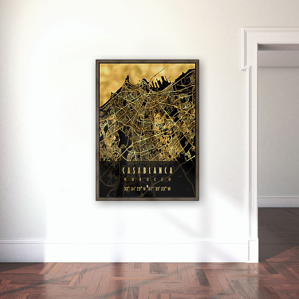 CASABLANCA MAP MOROCCO Reproduction