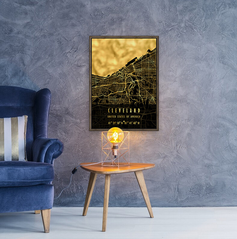 CLEVELAND MAP USA Reproduction