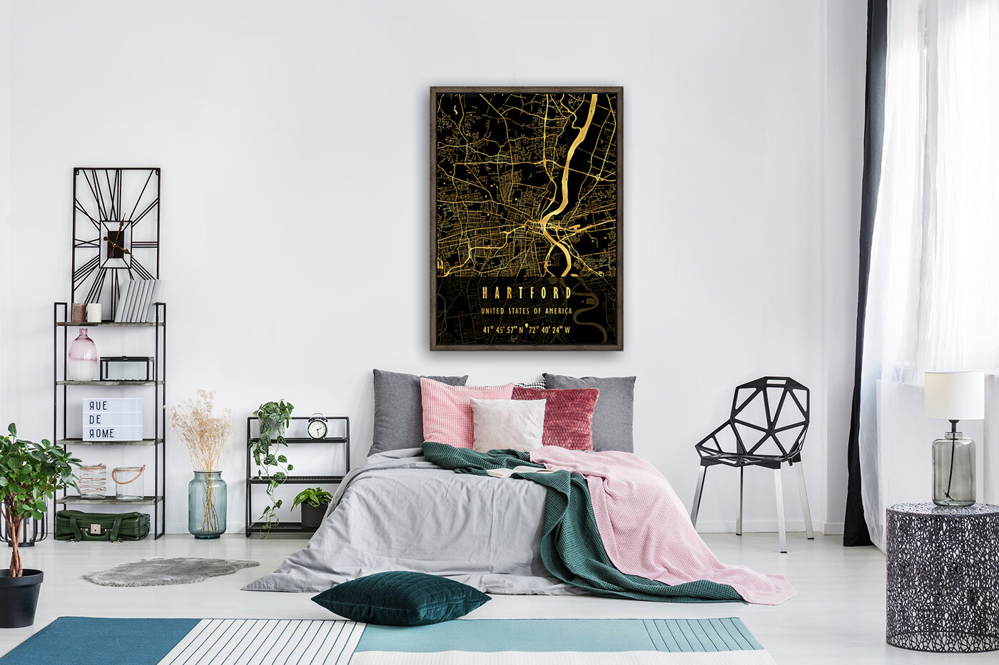 HARTFORD MAP USA Reproduction