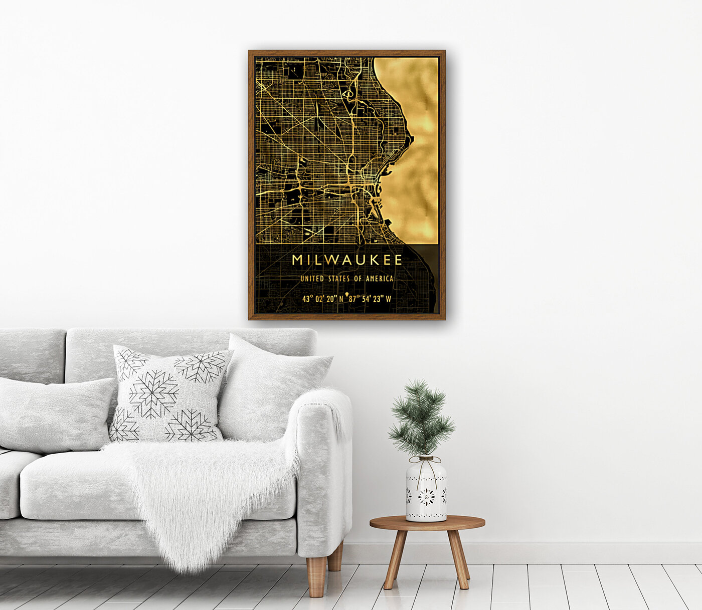 MILWAUKEE MAP USA Reproduction