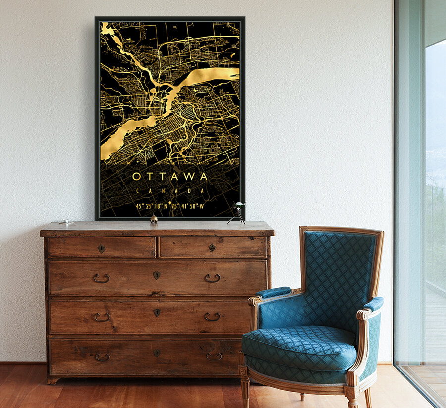 OTTAWA MAP CANADA Reproduction