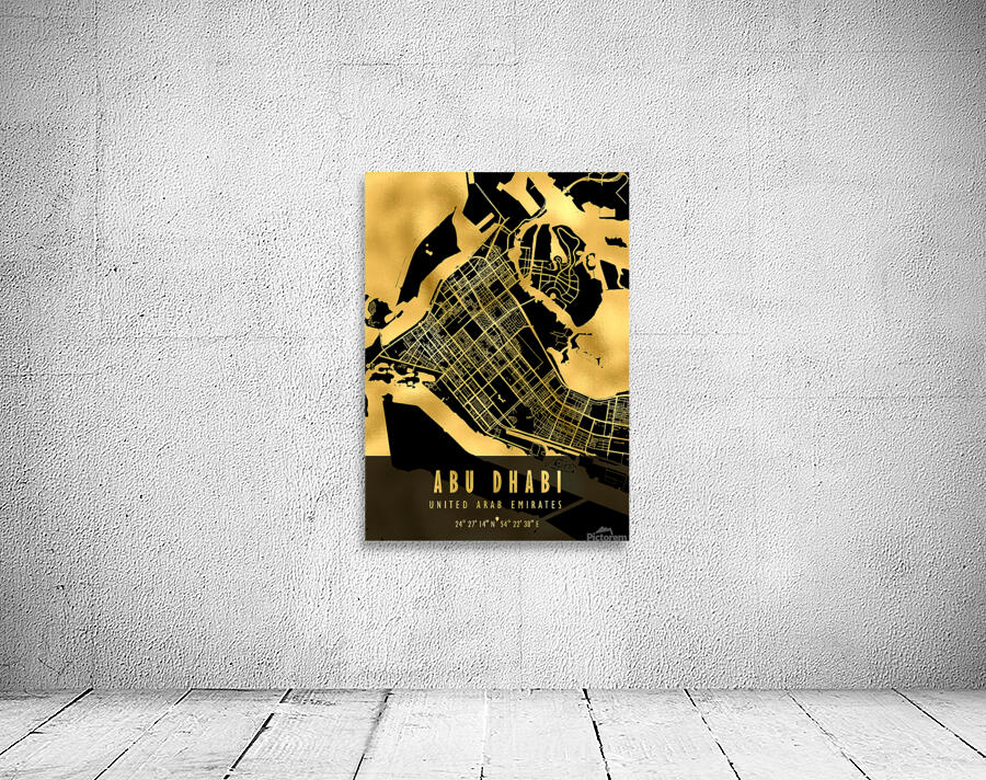 Abu Dhabi Map UAE Wall Preview