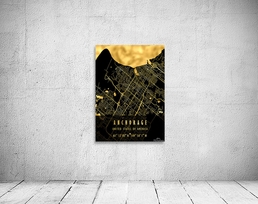 Anchorage Map USA Wall Preview