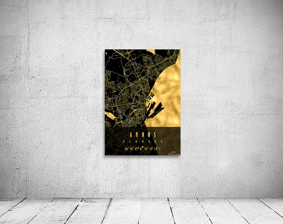 Arhus Map Denmark Wall Preview