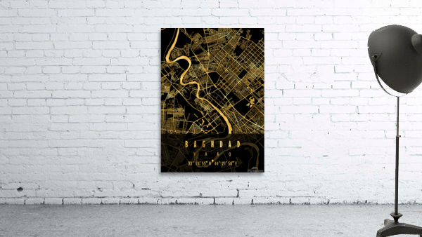 Baghdad Map Iraq Wall Preview