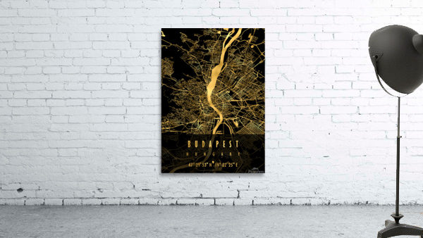 Budapest Map Hungary Wall Preview