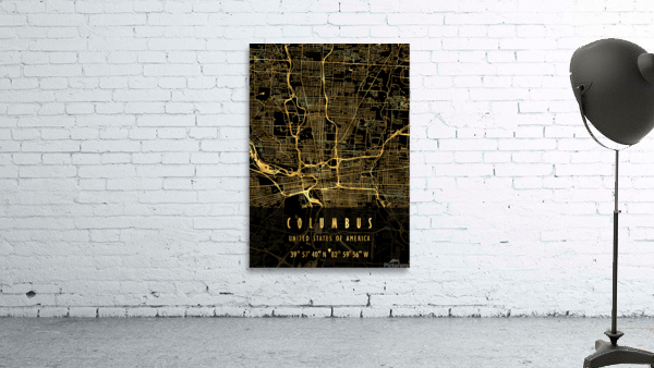COLUMBUS MAP USA Wall Preview