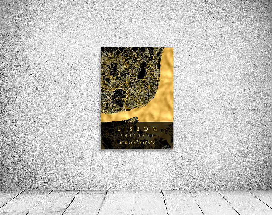 LISBON MAP PORTUGAL Wall Preview