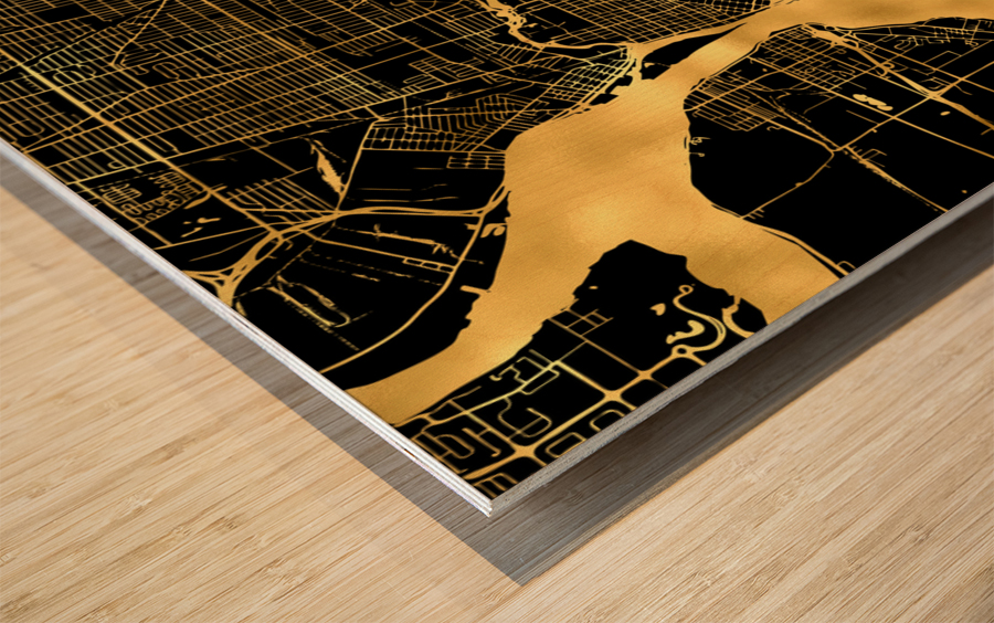 BUFFALO MAP USA Wood print