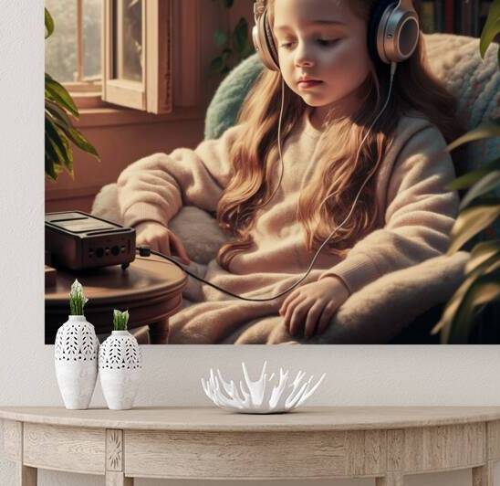 a serene and intimate scene of a young girl immer by pro97