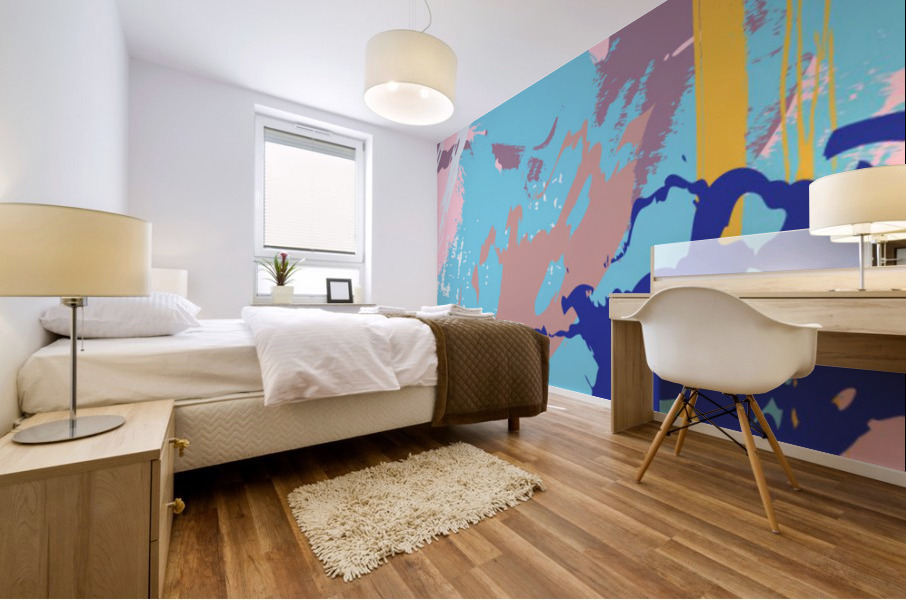 Abstract Brush Strokes Mural print