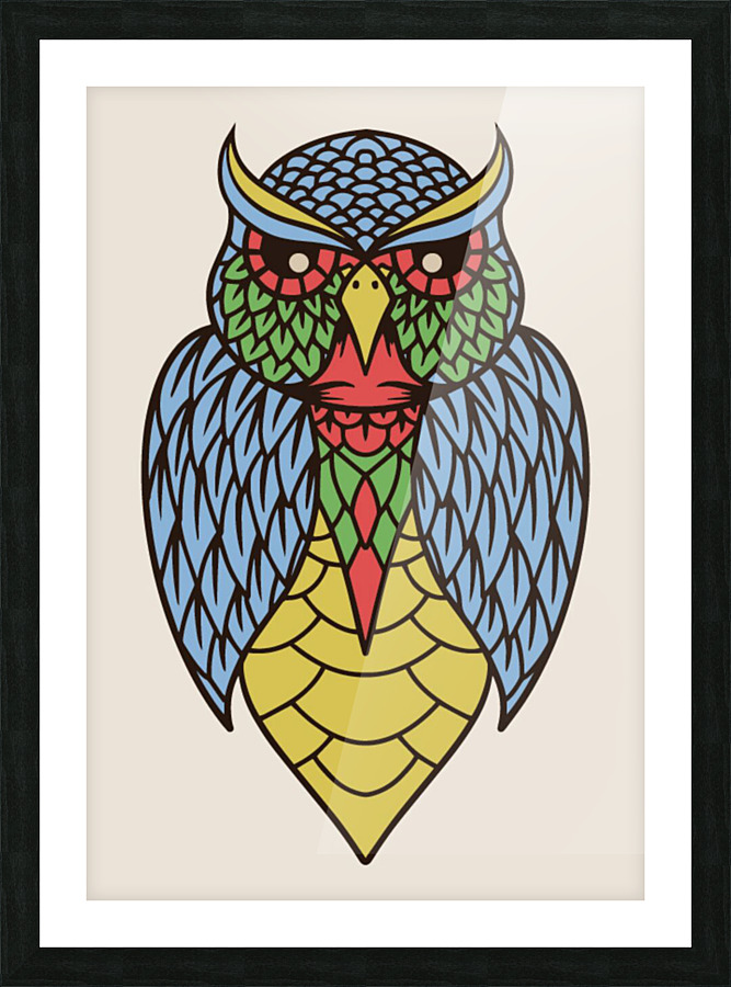 Owl Illustration Picture Frame print