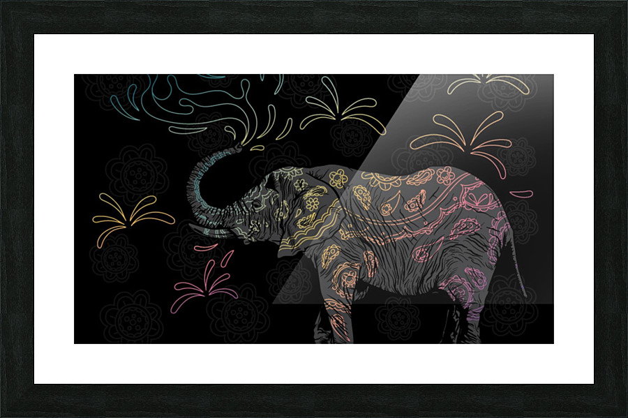Holi Elephant  Picture Frame print