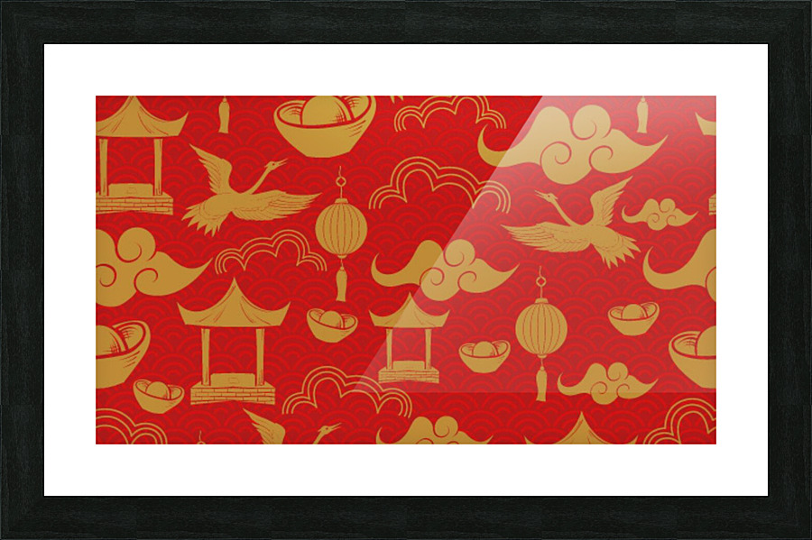 Red and Gold Clouds Picture Frame print