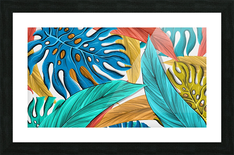 Color Pop Leaves  Picture Frame print
