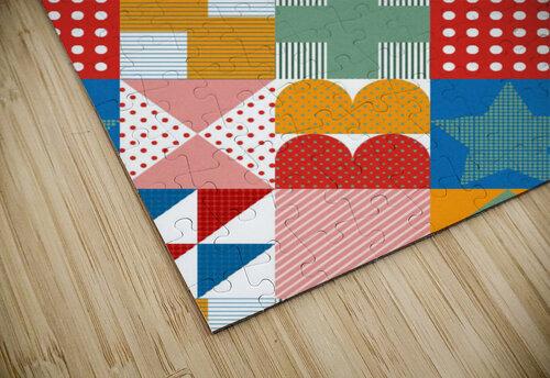 Halftone Bauhaus Pattern  Pagoda puzzle
