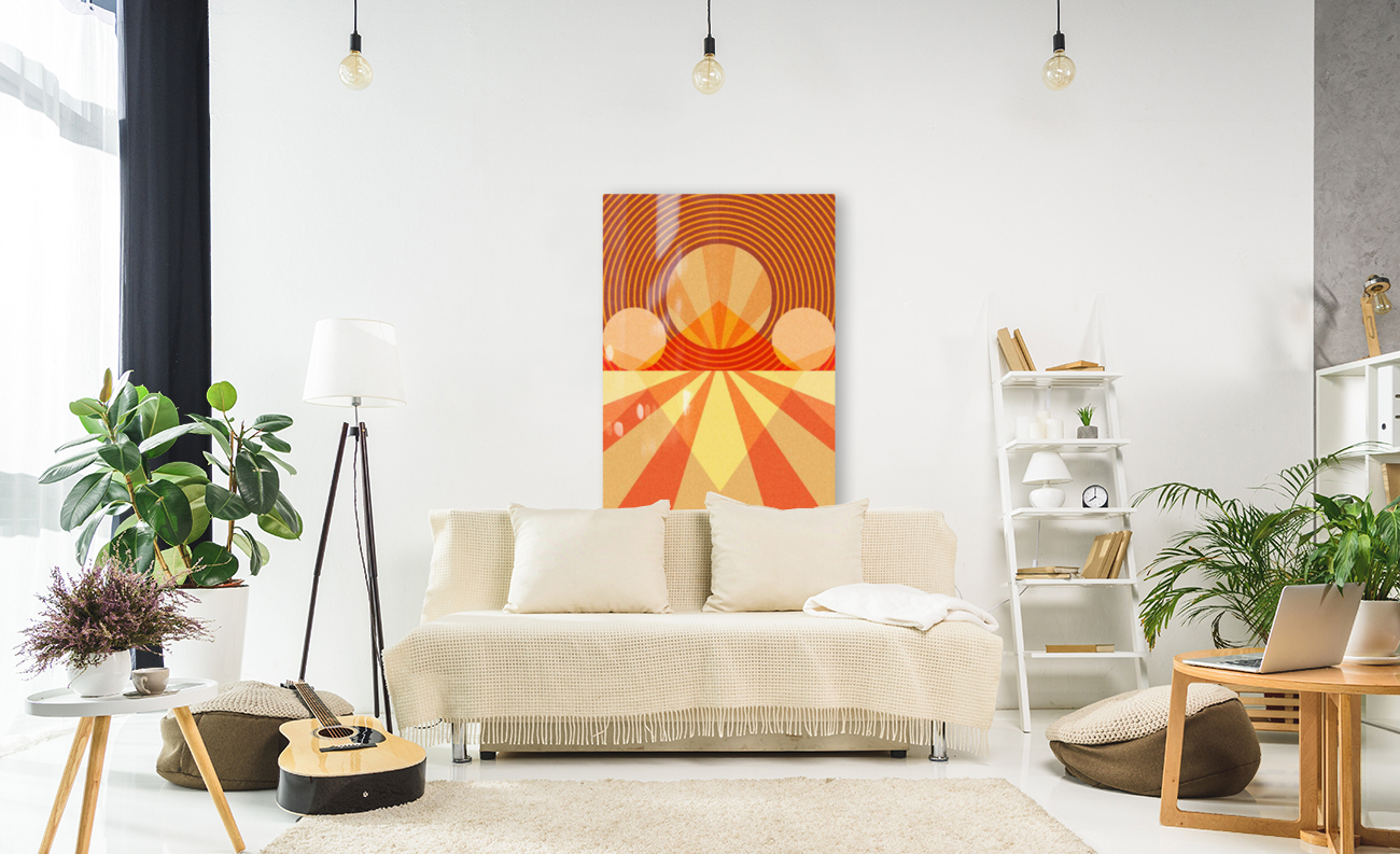 Retro Abstract Sunrise Reproduction